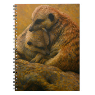 Meerkat Cuddle – Earth-Toned Wildlife Painting Notebook