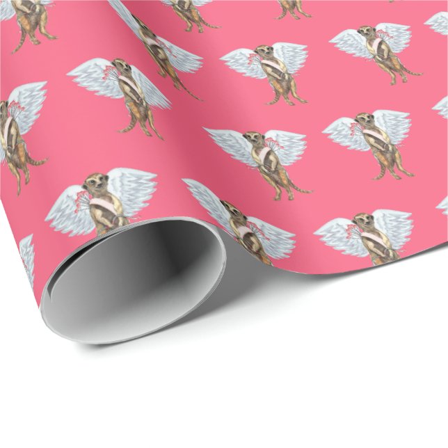 Meerkat Cupids Wrapping Paper (Roll Corner)