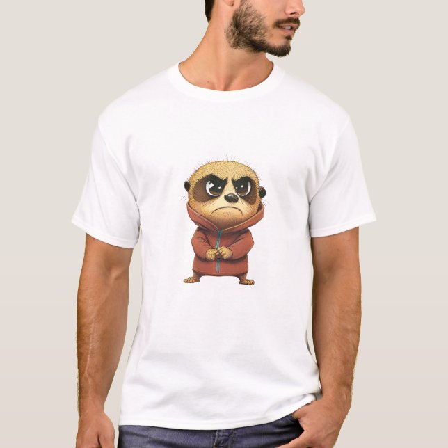 Meerkat Cute Adorable Humourous Illustration T-Shirt (Front)