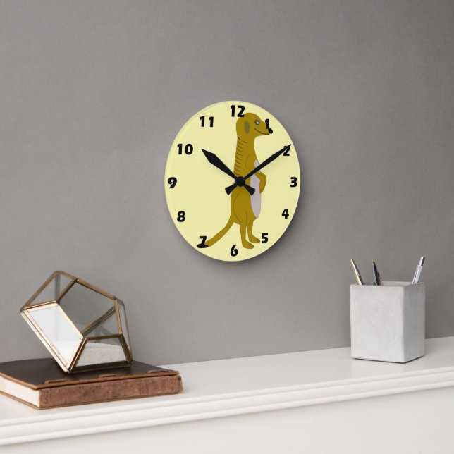 Meerkat Design Round Clock (Office)