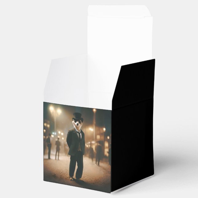 Meerkat Dressed For Black Tie Event,  Favour Box (Opened)