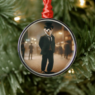 Meerkat Dressed For Black Tie Event, Metal Ornament