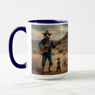 Meerkat Duet: Strumming Together in Harmony, Mug