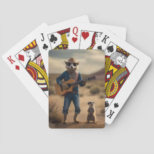 Meerkat Duet: Strumming Together in Harmony, Playing Cards