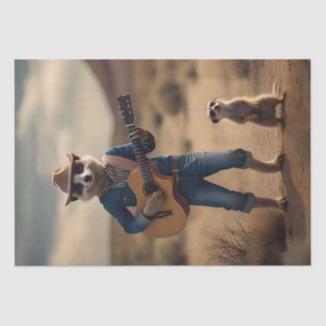 Meerkat Duet: Strumming Together in Harmony, Tissue Paper (Front)