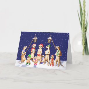 Meerkat Family Carol Singers Christmas Card