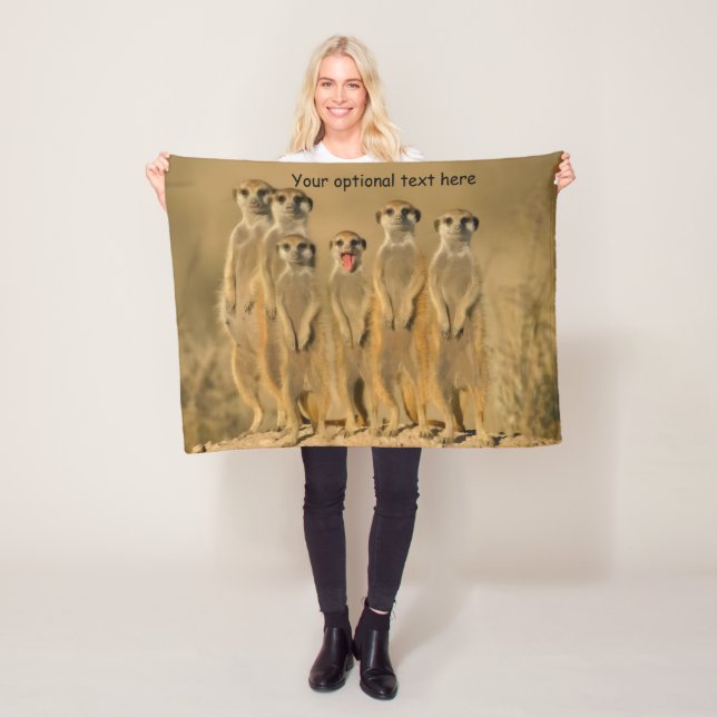 Meerkat Family  Fleece Blanket (In Situ)