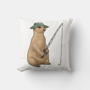 Meerkat Fishing Fisher Fishing rod Cushion