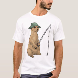 Meerkat Fishing Fisher Fishing rod T-Shirt