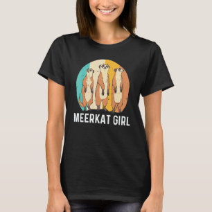 Meerkat For Girls Kids Retro Wildlife Zoo Animal T-Shirt