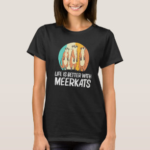 Meerkat For Men Women Retro Wildlife Zoo Animal T-Shirt