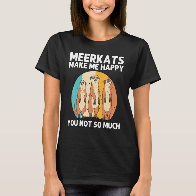 Meerkat For Men Women Retro Wildlife Zoo Animal T-Shirt (Front)