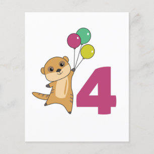 Meerkat Fourth Birthday Balloons Kids
