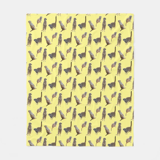 Meerkat Frenzy Fleece Blanket (Yellow) (Front)