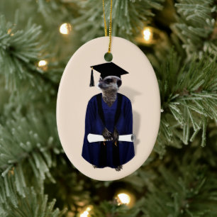 Meerkat Grad Graduation Ceramic Ornament