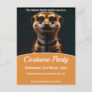 Meerkat In Tiger Disguise Costume Party Invitation Postcard