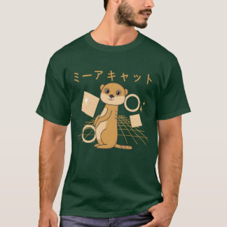 Meerkat Japanese Kawaii Animals Retro Cute friend T-Shirt