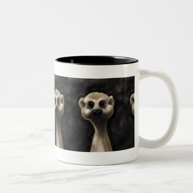 Meerkat large coffee mug! Two-Tone coffee mug (Right)