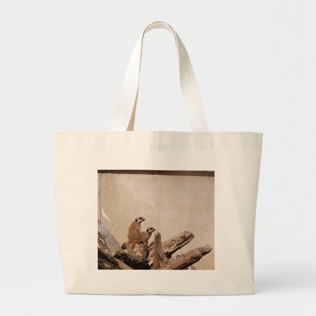 Meerkat Lookout Large Tote Bag (Front)