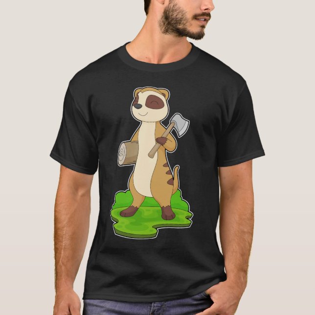 Meerkat Lumberjack Ax T-Shirt (Front)