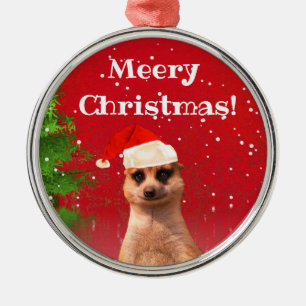 Meerkat Meery Christmas Funny Christmas Ornament
