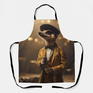 "Meerkat Moonlight: A Crooner’s Serenade" Apron