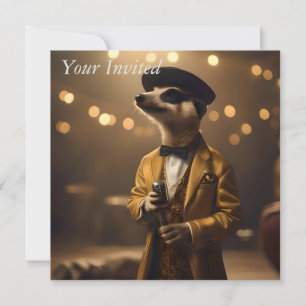 "Meerkat Moonlight: A Crooner’s Serenade"  Invitation
