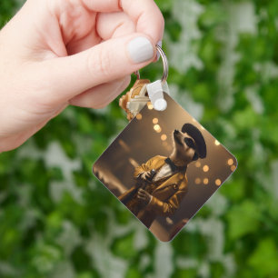 "Meerkat Moonlight: A Crooner’s Serenade"  Key Ring