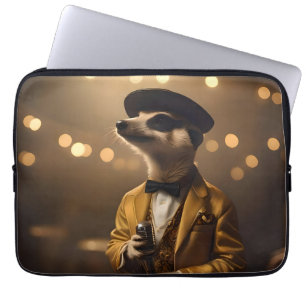 "Meerkat Moonlight: A Crooner’s Serenade" Laptop Sleeve