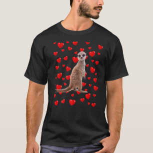 Meerkat Mum Dad Cute Animal Hearts T-Shirt