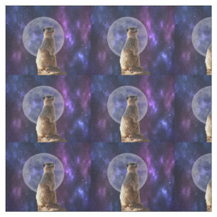 Meerkat On A Full Moon Night, Fabric