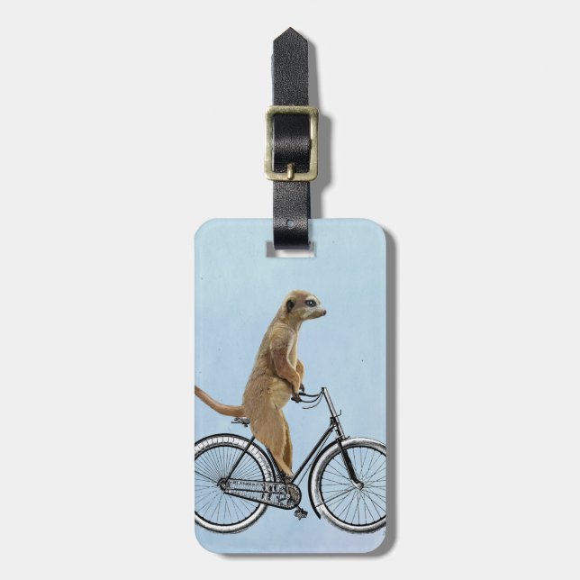 Meerkat on Bicycle 2 Luggage Tag (Front Vertical)