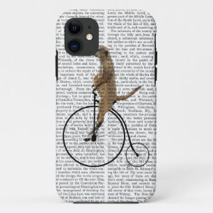 Meerkat on Black Penny Farthing iPhone 11 Case