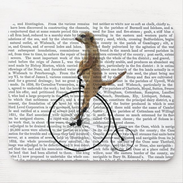 Meerkat on Black Penny Farthing Mouse Pad (Front)