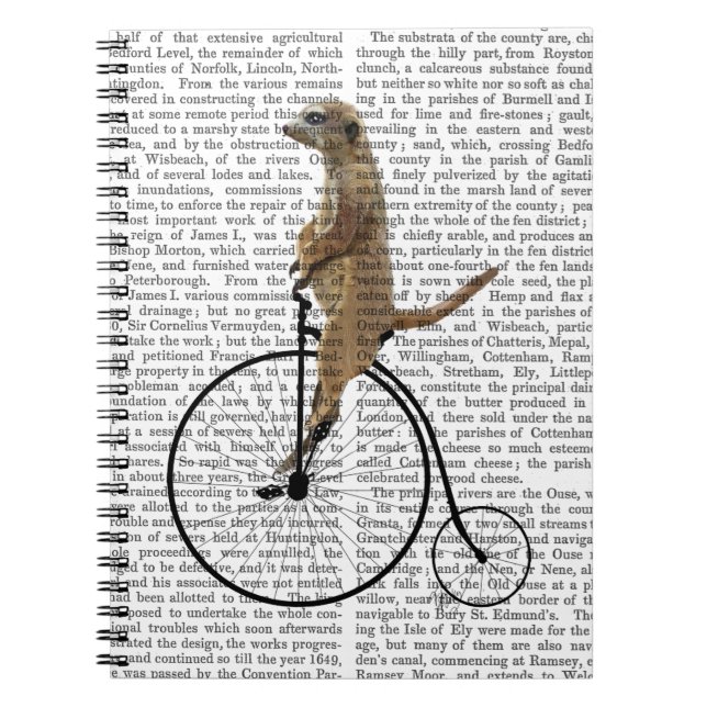 Meerkat on Black Penny Farthing Notebook (Front)