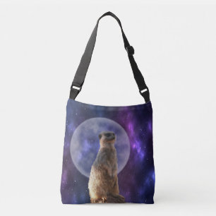 Meerkat On Blue Moonlight Night Watch, Crossbody Bag