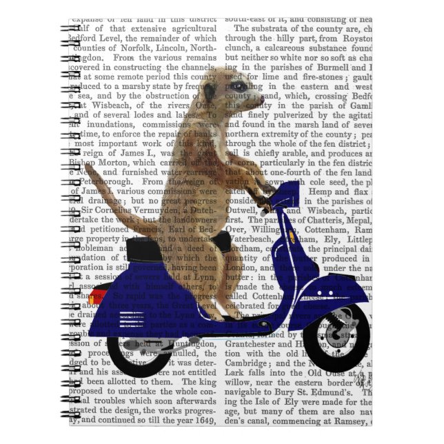 Meerkat on Dark Blue Moped Notebook (Front)