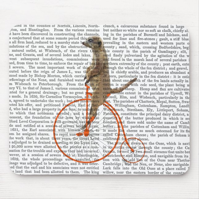 Meerkat on Orange Penny Farthing Mouse Pad (Front)
