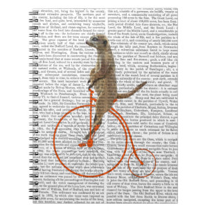 Meerkat on Orange Penny Farthing Notebook
