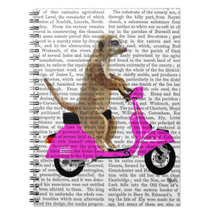 Meerkat on Pink Moped Notebook