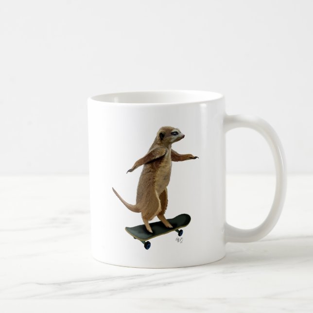 Meerkat On Skateboard 2 Coffee Mug (Right)