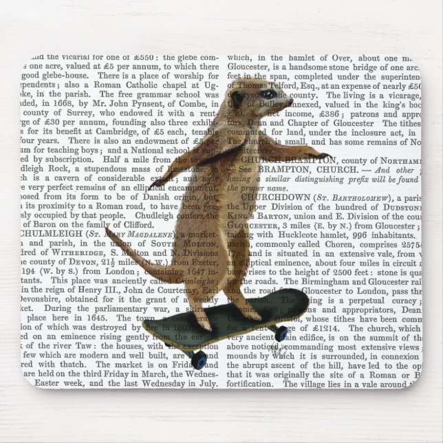 Meerkat On Skateboard 2 Mouse Pad (Front)