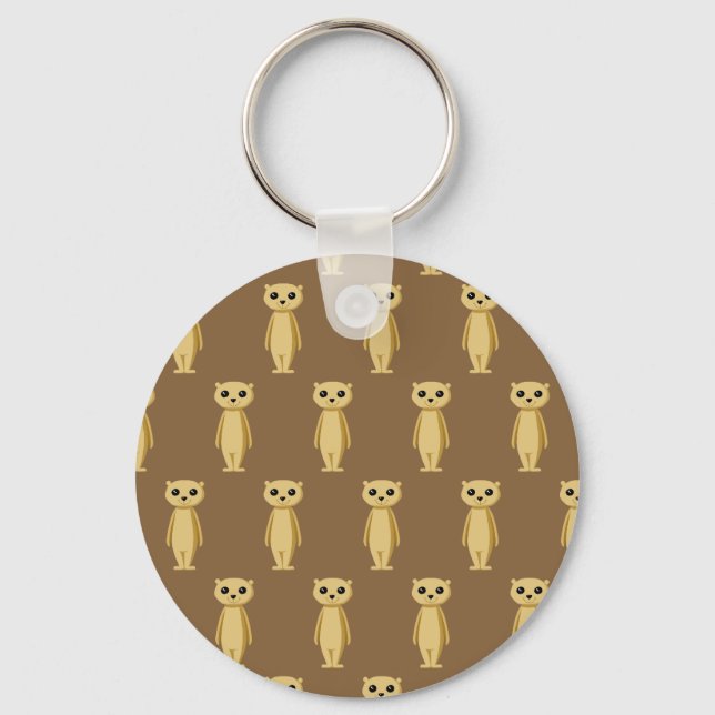 Meerkat Pattern. Key Ring (Front)