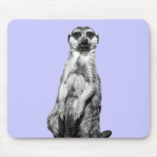 Meerkat Periwinkle Background Mouse Pad (Front)