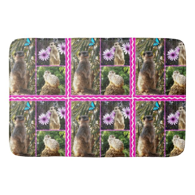 Meerkat Photo Collage, Bath Mat (Front)