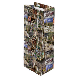 Meerkat Photo Collage, Wine Gift Bag