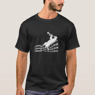 Meerkat Plays Trumpet on Musical Notes Music Trump T-Shirt