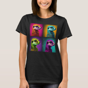 Meerkat Pop Illustration Colourful Animal Women 2 T-Shirt