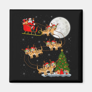 Meerkat Santa Sleigh Flying Funny Magical Christma Magnet