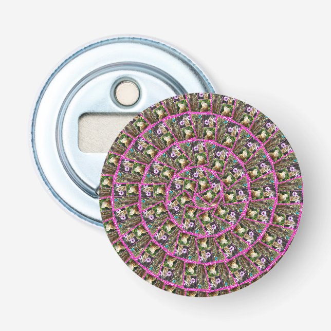 Meerkat Spiral Abstract Pattern, Bottle Opener (Front)